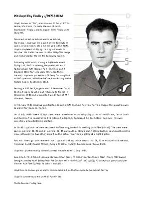 A preview of a PDF biography for Findlay, Lloyd Eby